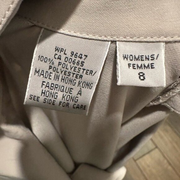 Eddie Bauer Vintage Taupe Button-Front Midi Shirt Dress Short Sleeve Size 8 - Picture 10 of 11